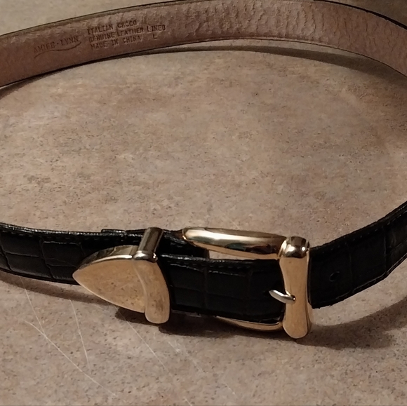 Amiee Lynn Italian Crock Genuine leather lined belt sz. L 31"-36" - Picture 4 of 11